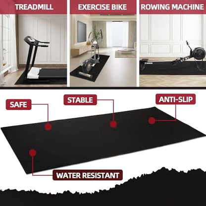 Fitvids High Density Home Gym Treadmill Exercise Bike Equipment Mat, 1/4" Thick, Multiple Sizes
