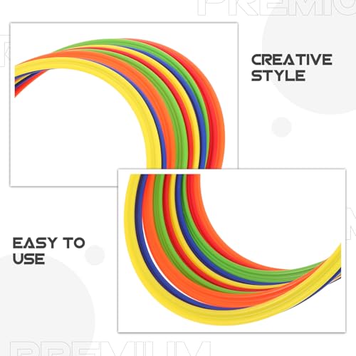ibasenice 10 Pcs Agility Rings, Speed Training Hoops for Soccer Football Footwork Drills, Flexible Plastic Jumping Circles Sports Equipment, Multi-Color, 12 Inch