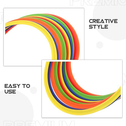 ibasenice 10 Pcs Agility Rings, Speed Training Hoops for Soccer Football Footwork Drills, Flexible Plastic Jumping Circles Sports Equipment, Multi-Color, 12 Inch