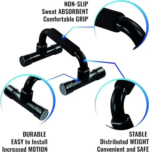 Push Up Bar Strength Training - Home Gym Exercise Equipment Push-up Stands with Cushioned Foam Grip Handles Non-Slip Sturdy Structure - Floor Workouts Fitness Calisthenics for Men Women