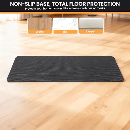 0.5 Inch Walking Pad Mat, 55x24 Inch Non-Slip Treadmill Mat for Walking Pad, Treadmill, Bike, Exercise, Heavy Duty Workout Floor Protection for Carpet Floors(Black)