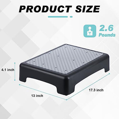 KASSO Step Stool, Non-Slip Mobility Step Platform, Safety Riser Step Stools for Seniors & Adults, 420Lbs Capacity, Indoor/Outdoor Half Step for Stairs, Cars, Bed, Chair, Bathtub Gray