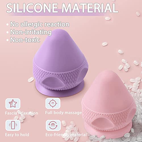 Manual Massage Ball Set, 2 PCS Deep Tissue Trigger Point Massage Myofascial Release Balls, Silicone Physical Therapy Balls, Massage Therapy Tools for Deep Muscles, Sore Muscles, Muscle Knots (Purple) - color: Purple