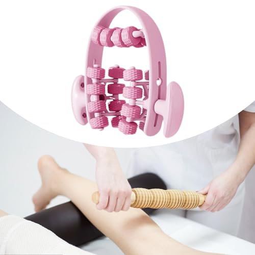 Leg Roller for Muscle Recovery and Deep Tissue Relief for Indoor Yoga and Fitness, Pink Red - color: Pink Red