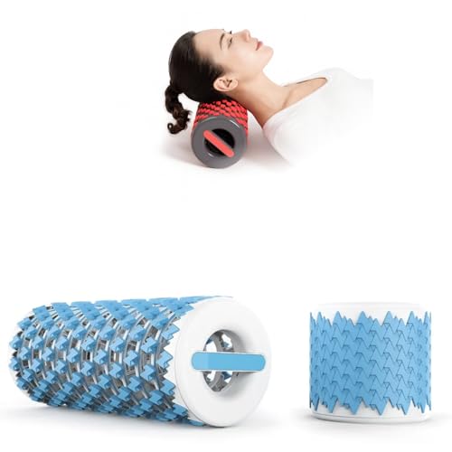 Collapsible Foam Roller - Portable Travel Design for Muscle Recovery - Foldable, Compact, Lever-Action - Ideal for Home, Gym, Office - Lightweight & Durable for On-The-Go Use - color: Sky Blue