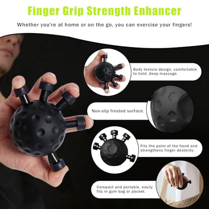 2 Pack Finger Grip Strengthener, Finger Strengthener, Finger Strength Trainer, Adjustable Hand Grip Strengthener, Grip Strength Trainer Ball