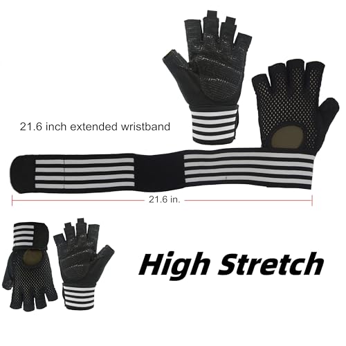 Weightlifting Gloves Padded Workout Gloves with Wrist Wrap Support Gym Gloves for Men Women Gym Exercise Fitness Training Lifting Dumbbell - size: X-Large