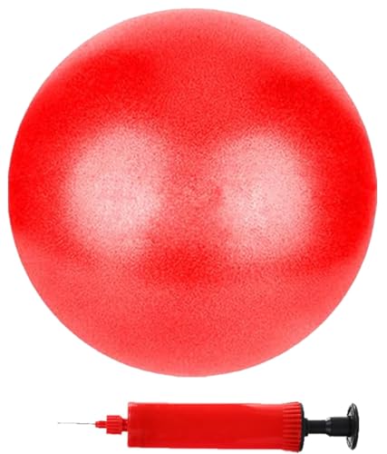 Mini Pilates Exercise Yoga Ball, 6 Inch Small Inflatable Exercise Yoga Ball,Core Training and Physical Therapy Equipment, with Pump - color: Red, size: 6 inch