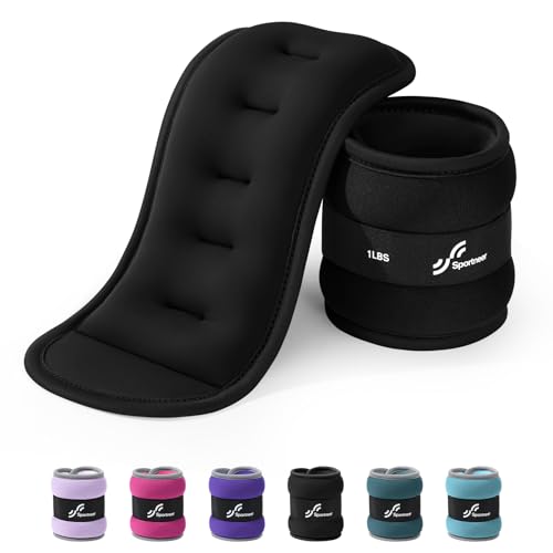 Sportneer Ankle Wrist Weights for Women Men, Pair of 1/2/4/6/10 LB Wearable Leg Arm Weights for Walking, Running, Pilates, Strength Training, Physical Therapy & Home Fitness