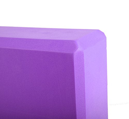 EXERZ Yoga Blocks 2 pack, Gym Blocks, Exercise Workout Fitness Bricks, Pilates Stretch Handstand Non-Slip - color: Purple