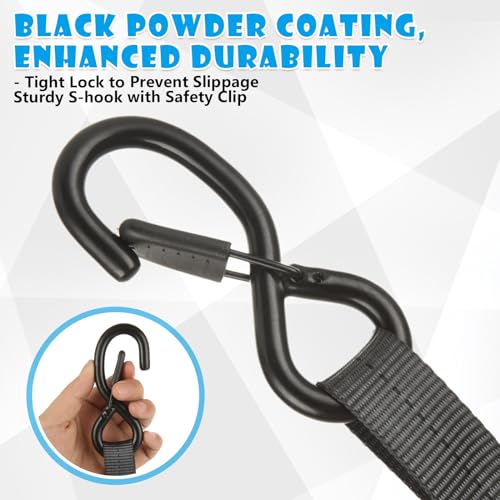 4 Pcs 1 Inch Ratchet Straps Heavy Duty 20ft Tie Down Straps Ratchet with Hooks, 2645 LBS Break Strength, Blue Cargo Ratcheting Straps for Motorcycle Straps Tie Downs, Trucks, Dark Grey - color: Dark Grey
