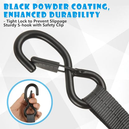 4 Pcs 1 Inch Ratchet Straps Heavy Duty 20ft Tie Down Straps Ratchet with Hooks, 2645 LBS Break Strength, Blue Cargo Ratcheting Straps for Motorcycle Straps Tie Downs, Trucks, Dark Grey - color: Dark Grey