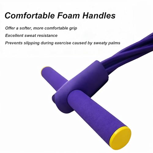 Upgraded Handle Pedal Resistance Band, 6 Level Thickened Tension Rope, Soft Durable Full Body Resistance Trainer for Abs Core Waist Arm Leg Workout