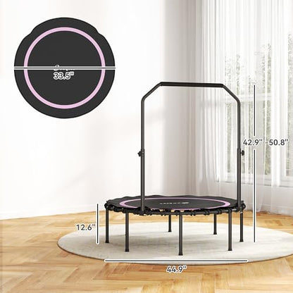Soozier 45/48" Rebounder Trampoline for Adults 440lbs Mini Trampoline - color: Pink, size: 45"