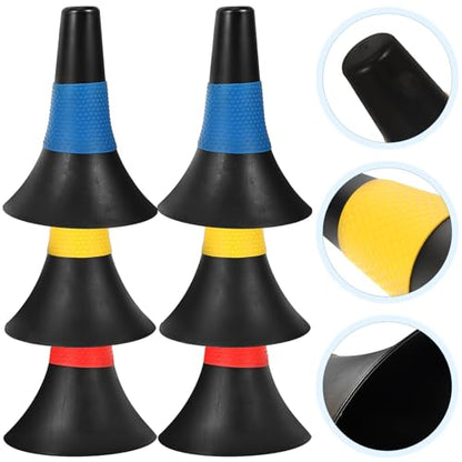 6pcs Soccer Training Cones Agility Hurdles Road Obstacle Markers 23cm Sturdy Football Sports Safety Cones for Outdoor Soccer Practice