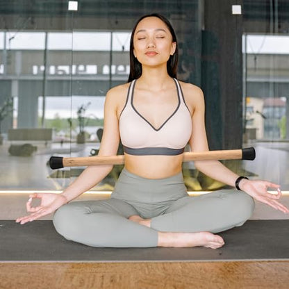 Bamboo Stick for Yoga & Sport Fitness, for use with Stretching, Breathing & Posture Exercises