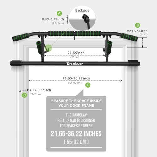 KAKICLAY New Upgrade Pull Up Bar for Doorway - Foldable Design & Space-Saving, Upto 440 Lbs Capacity, No Screwing or Slipping - USA Original Patent, Designed, Shipped, Warranty