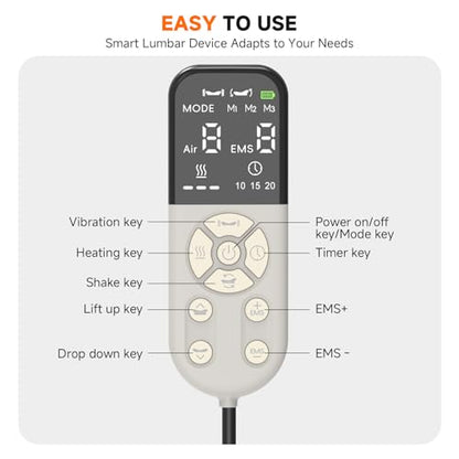 Electric Lumbar & Back Stretching Massager with Airbag Stretch, Vibration Massage, Auto Mode | for Home Relaxation, Ideal Gift (White) - color: White