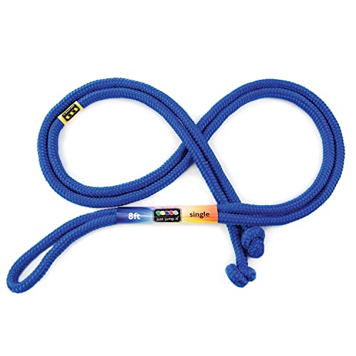 Just Jump It 8' Foot Single Jump Rope for Kids Women and Men - Active Outdoor Youth Fitness Excersing Equipment - Braided Nylon Gym Accessories - color: Purple