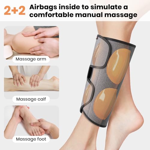 Leg Compression Massager for Circulation and Pain Relief Fsa, Air Compression Calf Massager with 3 Modes 3 Intensities 2 Timing, for Restless Legs Syndrome Relief, Wellness Gift for Mom Dad