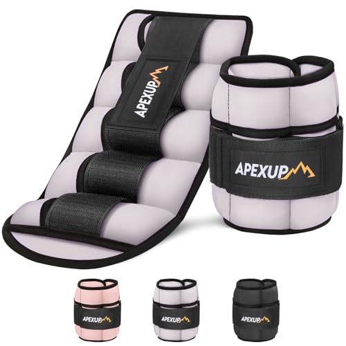 APEXUP Adjustable Ankle Weights for Women and Men, Modularized Leg Weight Straps for Yoga, Walking, Running, Aerobics, Gym, Physical Therapy - color: Pastel Purple, size: 5 Lb Pair (2.5 Lb Each)