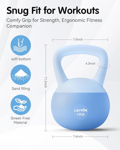 Soft Kettlebell - Cushioned Impact-Resistant Base and Anti-Slip, Kettle bell Anti-Slip Grip Weight for Home Workouts, Safe Strength Training Kettlebells Sets for Women & Men, With Non-slip Gloves