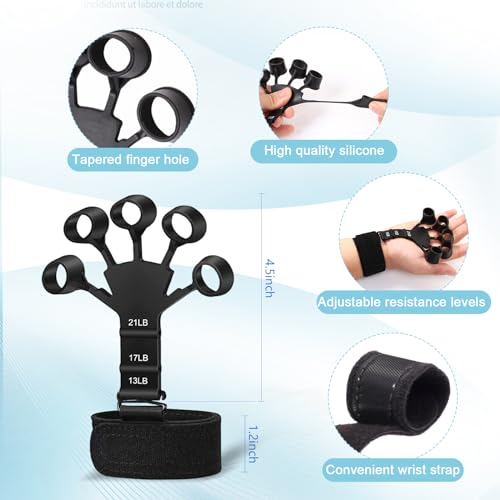 5/10PCS Grip Strength Trainer Kit,Forearm and Hand Gripper Strengthener - size: Black-10P