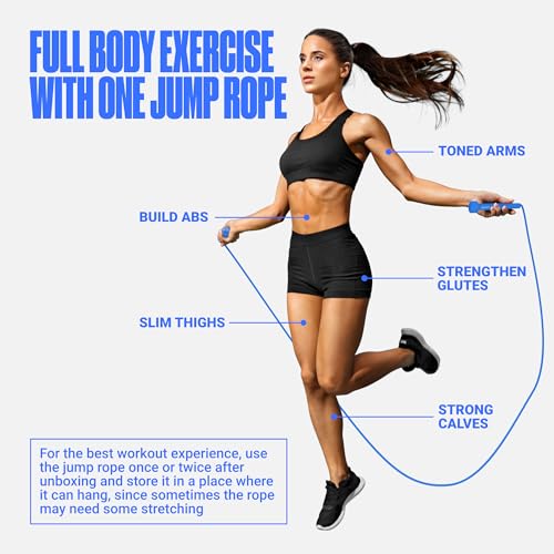 SPORTBIT Adjustable Jump Rope for Fitness and Exercise - color: Blue