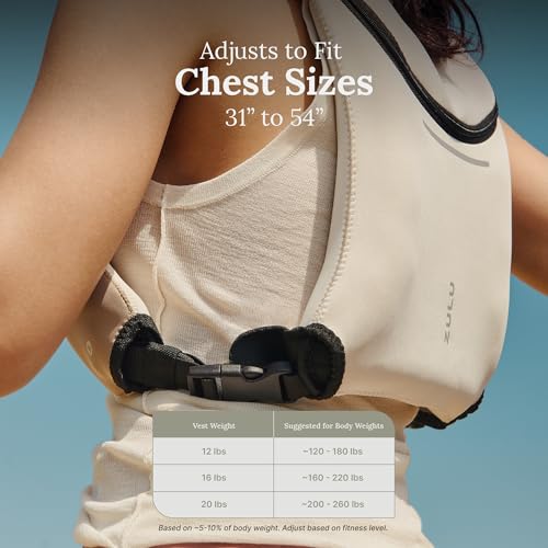 ZULU Weighted Vest Machine Washable Fresh Layer™ for Women & Men for Walking, Running & Strength Training, Phone Pockets, Adjustable Reflective Straps | 12lbs, 16lbs, 20lbs - color: Shore, style: 12lbs