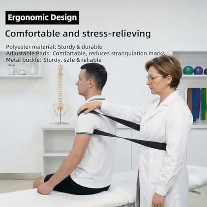Mobilization Belt 2026 New with Adjustable Thick Cushioning Pad - Premium Mobilization Belt Physical Therapy, Designed for Physical Therapist Rehabilitation Therapy, Stretching (Black) - color: Black