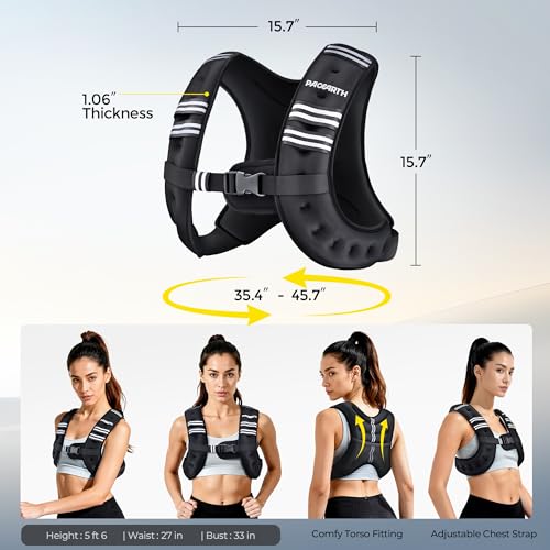 Weighted Vest,6lb/8lb/10lb/12lb/16lb/20lb/25lb/30lb Weight Vest with Reflective Stripe, Body Weight Vests for Women, Men, Weight Loss Workout, Strength Training, Running, Walking, Jogging