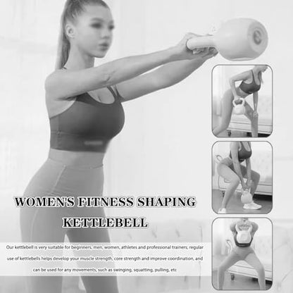 Kettlebell Weights Women's Fitness Shaping Kettle Bells, Gym Strength Training Dumbbell, Swing/Deadlift/Squat, Protect The Floor(Light Blue-5LB)