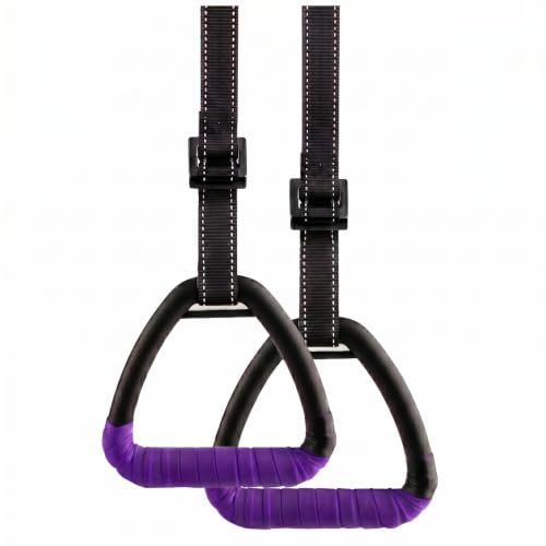 Gymnastic Rings, Gymnastic Rings Equipment, Pull-up Gymnastic Rings, Home Gymnastic Rings no-Punch bar Lanyard for Training Workouts - color: Purple