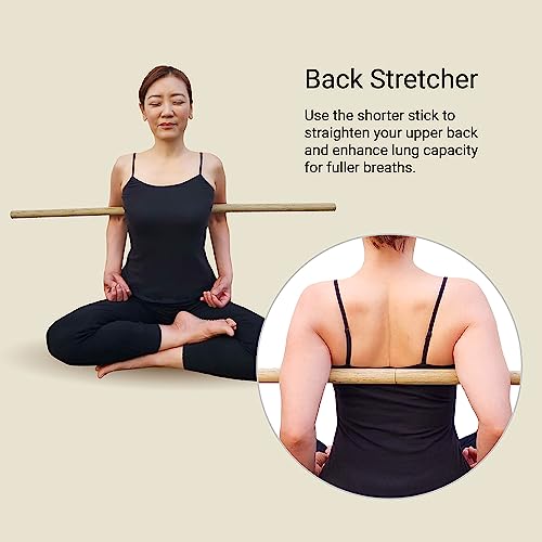 HSP 4' & 6' Collapsible Portable Foam Padded and Bendy Yoga Stick and Posture Pole for Deep Stretch, Flexibility, Mobiity Exercises, Balance, and Strength