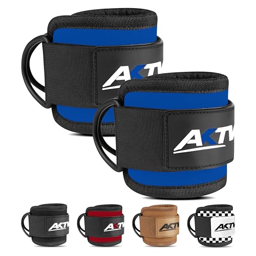 Ankle Straps for Cable Machine – Single or Pair 9mm Padded Neoprene Ankle Cuffs with Heavy Duty Dual D-Rings for Secure Glute Kickbacks, Hip Abductions, Cable Leg Curls & Lower Body Workouts