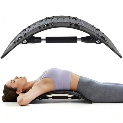 Back Stretcher and Posture Support for Lumbar & Upper Back, Portable Body Stretching Device for Muscle Relaxation