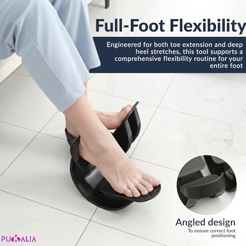 Calf Stretch Board Set of 2 Pieces Foot Rocker for Plantar Fasciitis Relief Achilles Therapy Device Ankle Mobility Balance Tool Non Slip Black Trainer Physical Therapy Equipment Leg Slant Stretcher