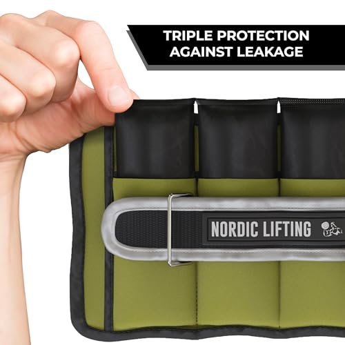 Adjustable Ankle Weights for Women & Men – 1 Pair (2–10 lbs) Wrist, Arm & Leg Weights for Gym, Yoga & Home Workouts – Secure Fit Strap Design – Durable Fitness Training Equipment - color: Army Green