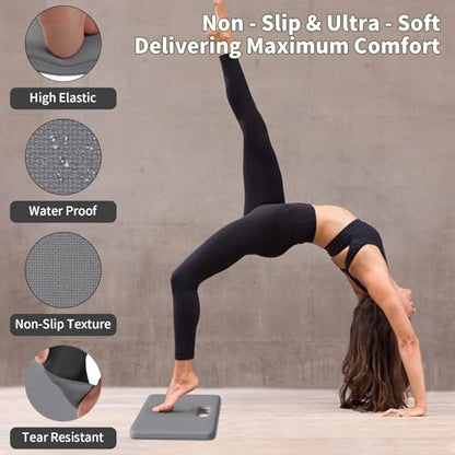 Foldable Exercise Pad Extra Thick 1.2" x 14" x 24" - color: Grey+Black