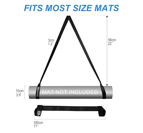 [MAT NOT Included] Yoga Mat Sling, Yoga Mat Straps for Carrying, Easy-Cinch Yoga Mat Holder Strap - color: #2-black