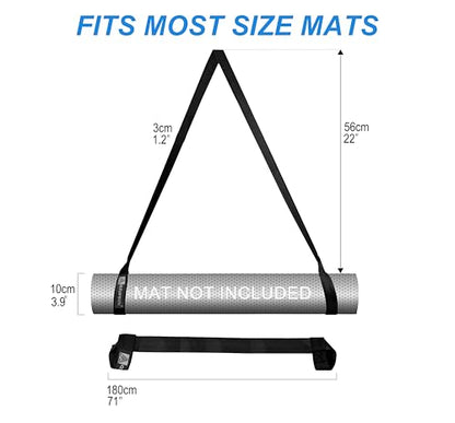 [MAT NOT Included] Yoga Mat Sling, Yoga Mat Straps for Carrying, Easy-Cinch Yoga Mat Holder Strap - color: #2-black