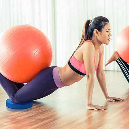 2 Pcs Foam Balance Pad Non Slip Stability Trainer Pad Oval Balance Board Exercise Pad Cushion for Women Men Kids Dancing Balance Training Workouts Yoga Physical Therapy, Black and Blue