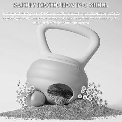 Kettlebell Weights Women's Fitness Shaping Soft Kettle Ball, Gym Strength Training Dumbbell, No Damage to The Floor, Squat/Swing/Lunge(Green-6kg)