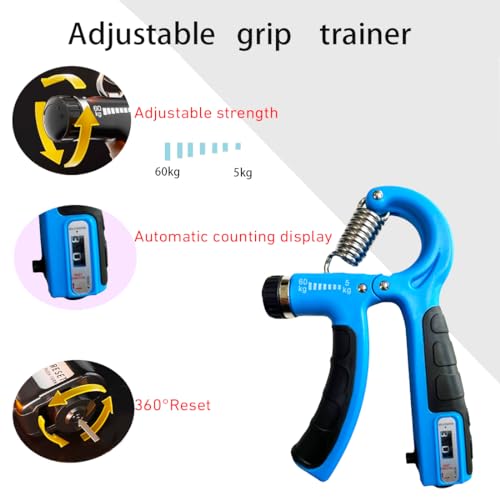 2 Pack Hand Grip Strength Trainer for Muscle Building with Counter, Adjustable Resistance 10-130 lbs, Wrist Forearm Strengthener Finger Strengthener - color: Black