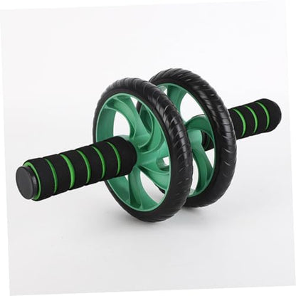 Dual-wheel Ab Roller for Core Strength with Non-slip Handles Stable Abdominal Exercise Device for Weight Loss and Fitness Training Lightweight Home Gym Equipment in Green