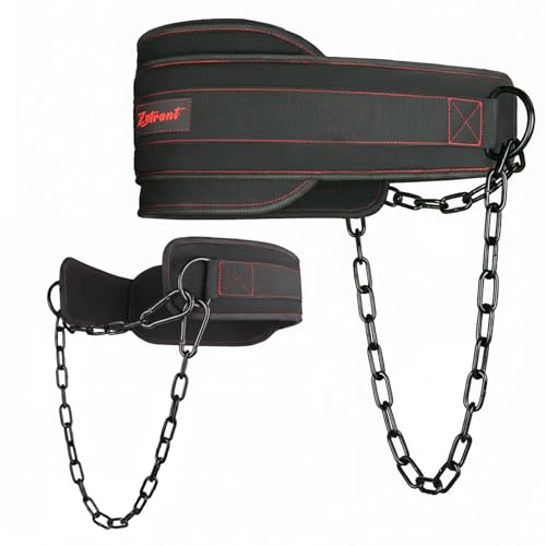 Weightlifting Dip Belt with Chain, Heavy Duty 550-650 lbs Capacity, for Dips and Pull-ups