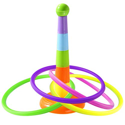 24 Pcs Multicolor Plastic Toss Rings Kids Ring Toss Game Carnival Rings for Speed and Agility Practice Games, Garden Backyard Outdoor Games, Bridal Shower Game, Game Booth
