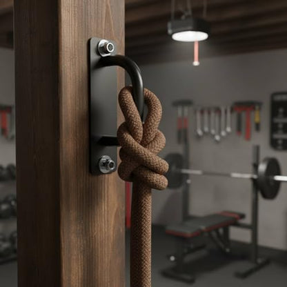 Milageto Fitness Cord Hanger Sturdy Metal Wall-Installed Rope Bracket Iron Exercise Accessories for Gym Users - style: Round Battle Rope Anchor
