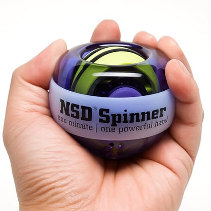NSD Manual Thumb Wind Start Spinner Gyro Ball – Up to 15,000-18,000 RPM Premium & Durable Hand Strengthener and Wrist Exerciser for Grip Strength Training, Forearm Workout, and Pain Relief - size: Thumb-Wind Start Light Up