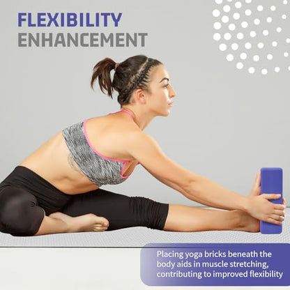 Yoga Blocks 2 Pack 3x6x9IN Foam Block Supportive Latex-Free with Rounded Edges, Non-Slip Exercise Blocks for Pilates, Meditation, Balance, Stretching and Deep Poses - color: 2Pack-RC-Purple